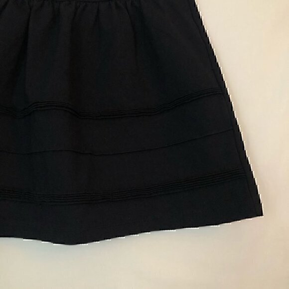 J. CREW Swing Stretch Mini Skirt Solid Navy Blue Viscose Blend A-Line Texture 00 - Picture 2 of 7